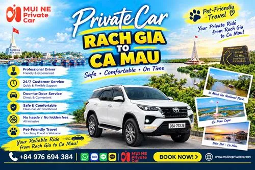 Rach Gia to Ca Mau Private Car